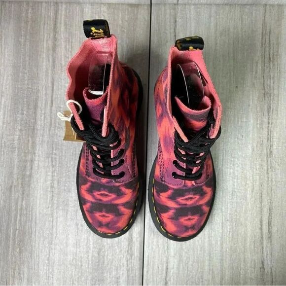 NEW Dr. Martens Docs 1460 Tie Dye Pink Suede Leather Combat Boots Women’s Size 5 - Picture 7 of 11